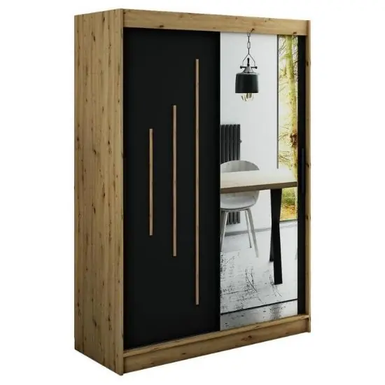 Szafa Halifax Y2 150 Dąb Artisan/Czarny/Lustro Dostępne od ręki