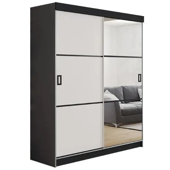 Rabat Szafa Retro 138 3L grafit / front biały