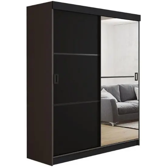 Oferta limitowana Szafa Retro 138 2L grafit / front czarny