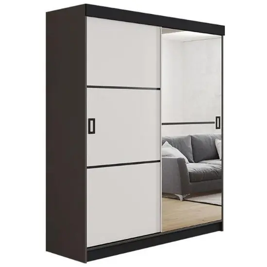 Promocja Szafa Retro 138 2L grafit / front biały