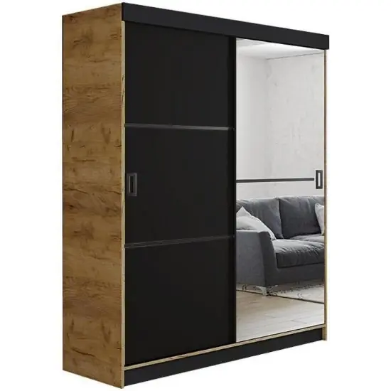 Nowość Szafa Retro 138 2L craft/ front czarny