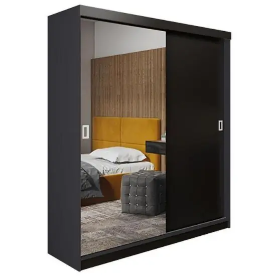 Nowy Szafa Retro 138 1L grafit / front czarny