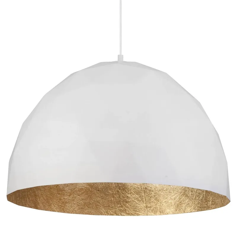 Salonowa lampa wisząca Diament nad stół zwis biały złoty Dostępne od ręki