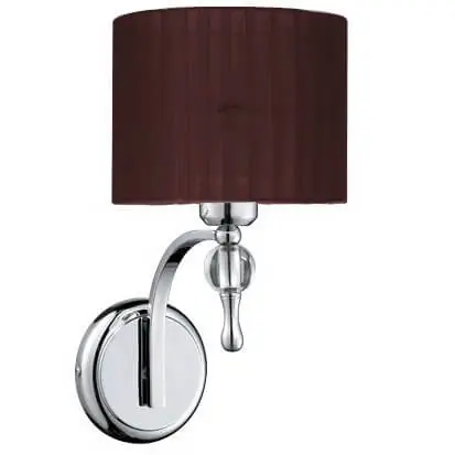 Sprawdź teraz Salonowa lampa ścienna Impress z tkaniny chrom brązowa