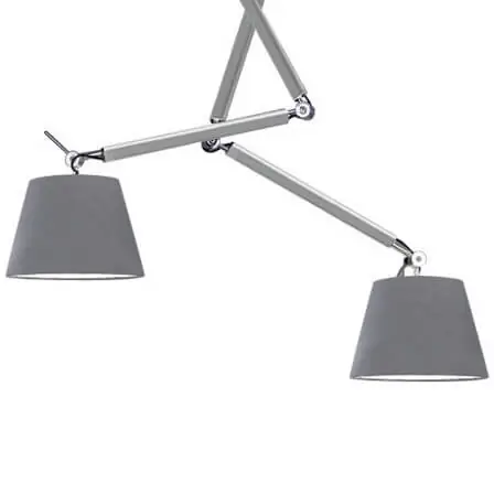 Regulowana lampa wisząca Zyta do sypialni aluminium szara Premium