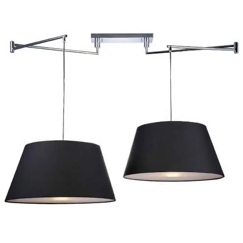 2punktowa lampa wisząca Natalia AZ1923+2xAZ2590 nad łóżko chrom czarna Wybór klientów