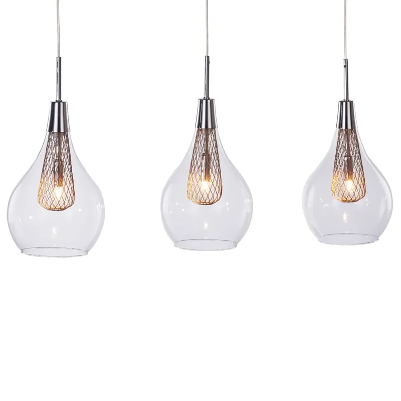 Salonowa lampa wisząca Elektra szklane krople chrom Wybór klientów