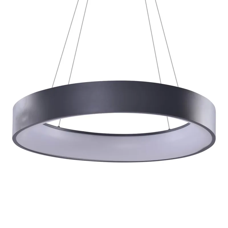 Okrągła lampa wisząca Solvent LED 120W z pilotem szara Łatwy zwrot