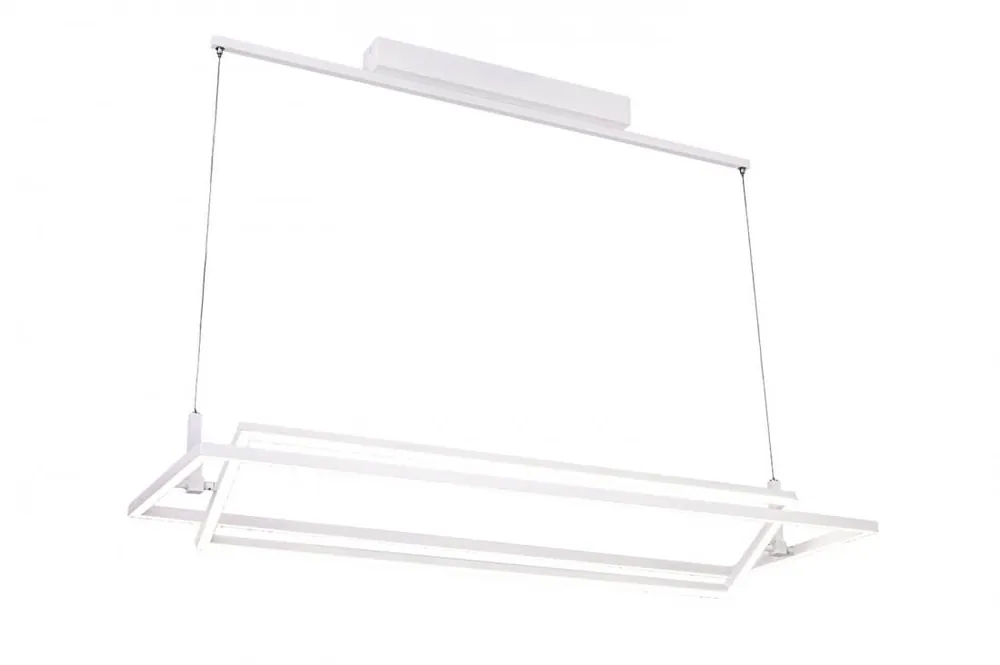 Tylko dziś Biała lampa wisząca Viena do salonu LED 70W 3000K frame prostokąt