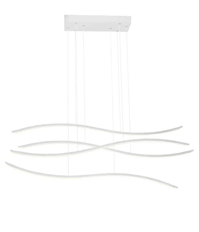 Salonowa lampa wisząca Waves ledowa 70W nad stół biała Promocja