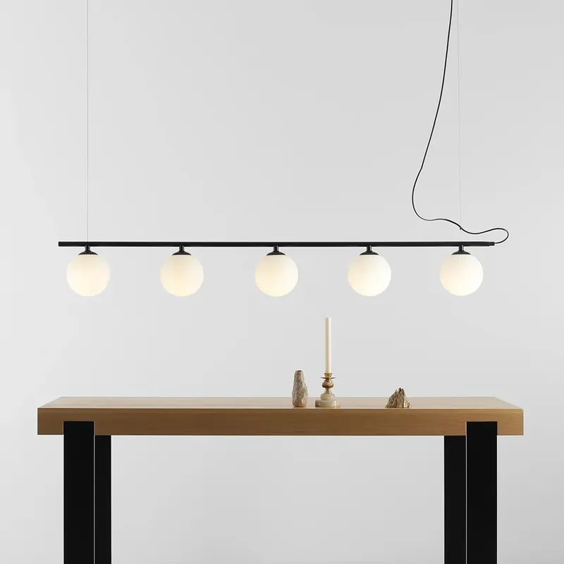 Bestseller Lampa wisząca BERYL GLASS 5 1006F1 nowoczesna oprawa zwieszana z białymi kloszami ALDEX