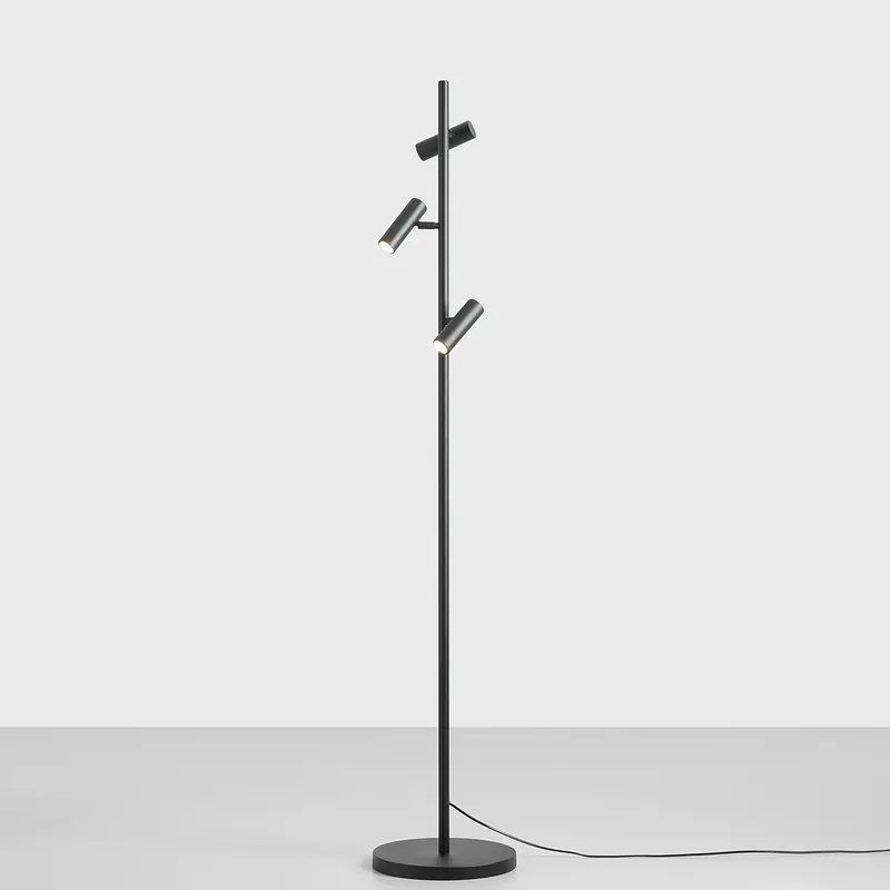 Lampa podłogowa TREVO FLOOR ALL BLACK 1104A1 Aldex nowoczesna oprawa w kolorze czarnym Zniżka