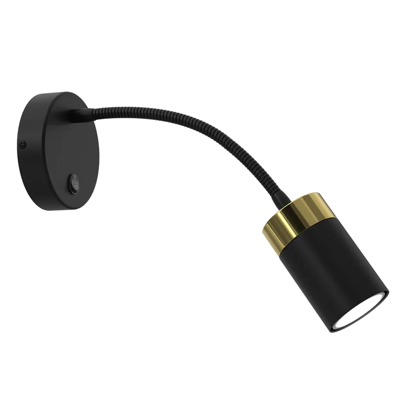 Hit sprzedaży Kinkiet flex JOKER BLACK/GOLD 1xGU10 MLP8536 nowoczesna oprawa w kolorze czarno złotym z włącznikiem MILAGRO