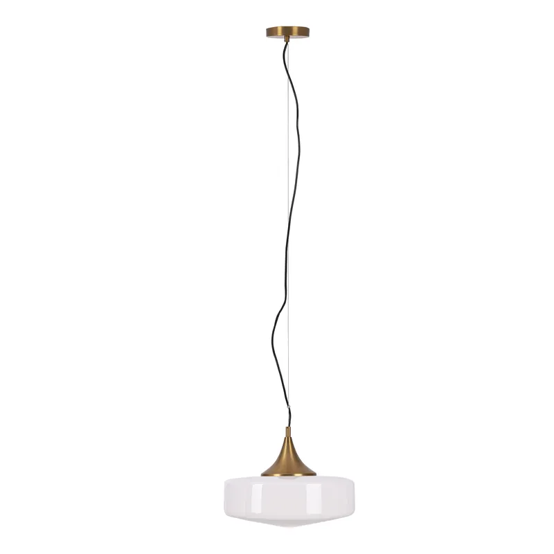 Lampa wisząca YAMA P0466 oprawa w kolorze złotym z mlecznym kloszem MAXLIGHT Szybka wysyłka