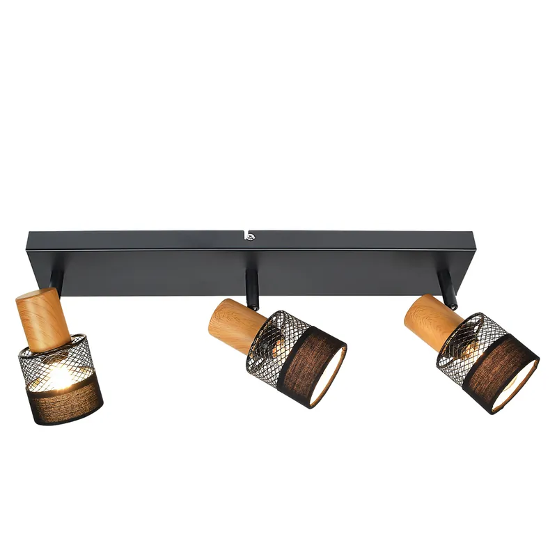 Lampa sufitowa Coletta SPL-90110-3 oprawa w kolorze czerni i drewna ITALUX Bezpieczna płatność