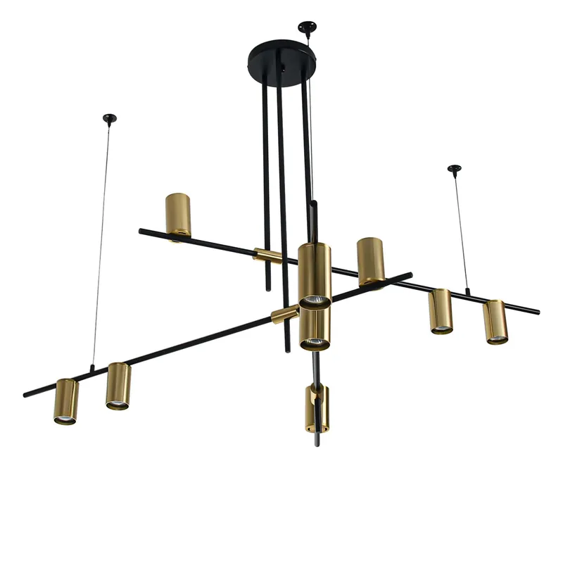 Popularny Lampa wisząca Arizona 9 LP-074/9PL BK/GD oprawa w kolorze czerni i złota LIGHT PRESTIGE