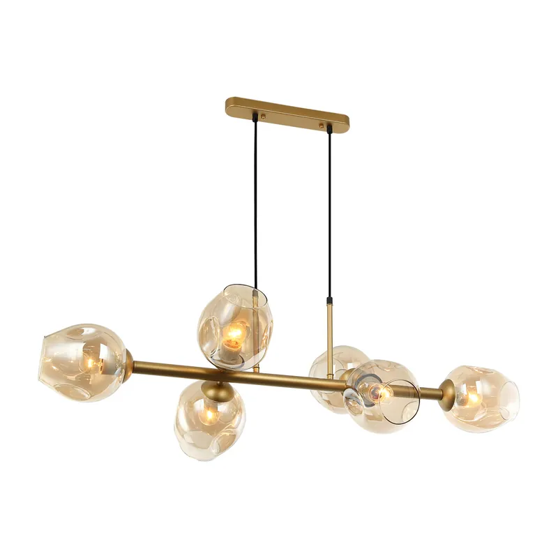 Do wyczerpania zapasów Lampa wisząca Borgo PND-30843-6 GD+AMB oprawa w kolorze złotym ITALUX