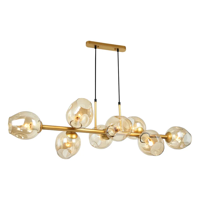 Lampa wisząca Borgo PND-30843-8 GD+AMB oprawa w kolorze złotym ITALUX Oferta limitowana
