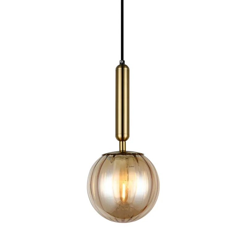 Lampa wisząca Ravena PND-2324-1 BRO+AMB oprawa w kolorze mosiądzu ITALUX Wysoka jakość