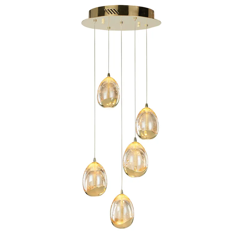 Premium Lampa wisząca Huelto PND-22112132-5A-CHPN oprawa w kolorze szampańskiego złota ITALUX