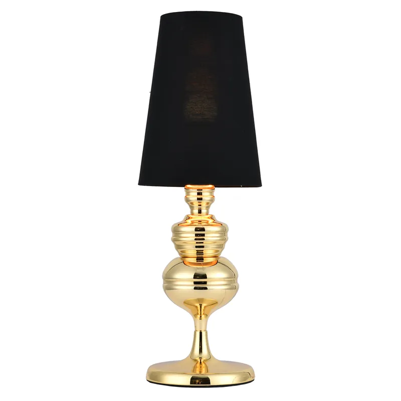 Wyjątkowa oferta Lampa stołowa QUEEN 18 MT-8046-18 black gold oprawa w kolorze złotym z czarnym abażurem Step Into Design