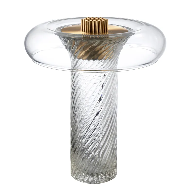Lampa stołowa CLARO ST-8895T transparentna oprawa w elementami mosiądzu Step Into Design Wyjątkowa oferta
