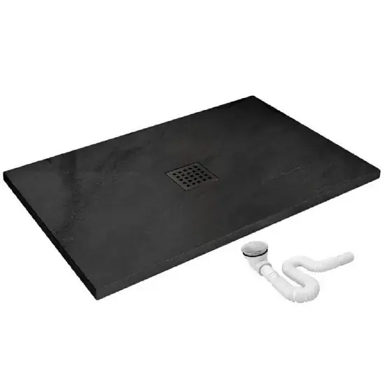 Brodzik prostokątny Rock Rea K4580 black 90x120 Okazja