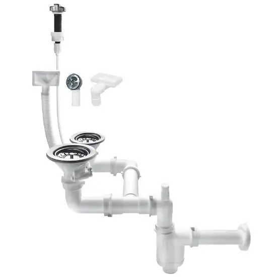 Syfon zlew automat 2kom wyjście pralka zmywarka 19041 Oferta